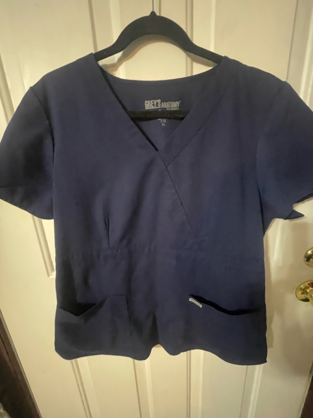 Grey's Anatomy Navy V-Neck Short Sleeve Scrub Top